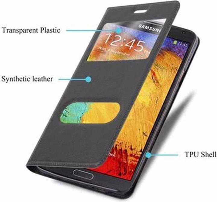 Actual product image Cadorabo Book with View double window cover (Samsung Galaxy Note 3)