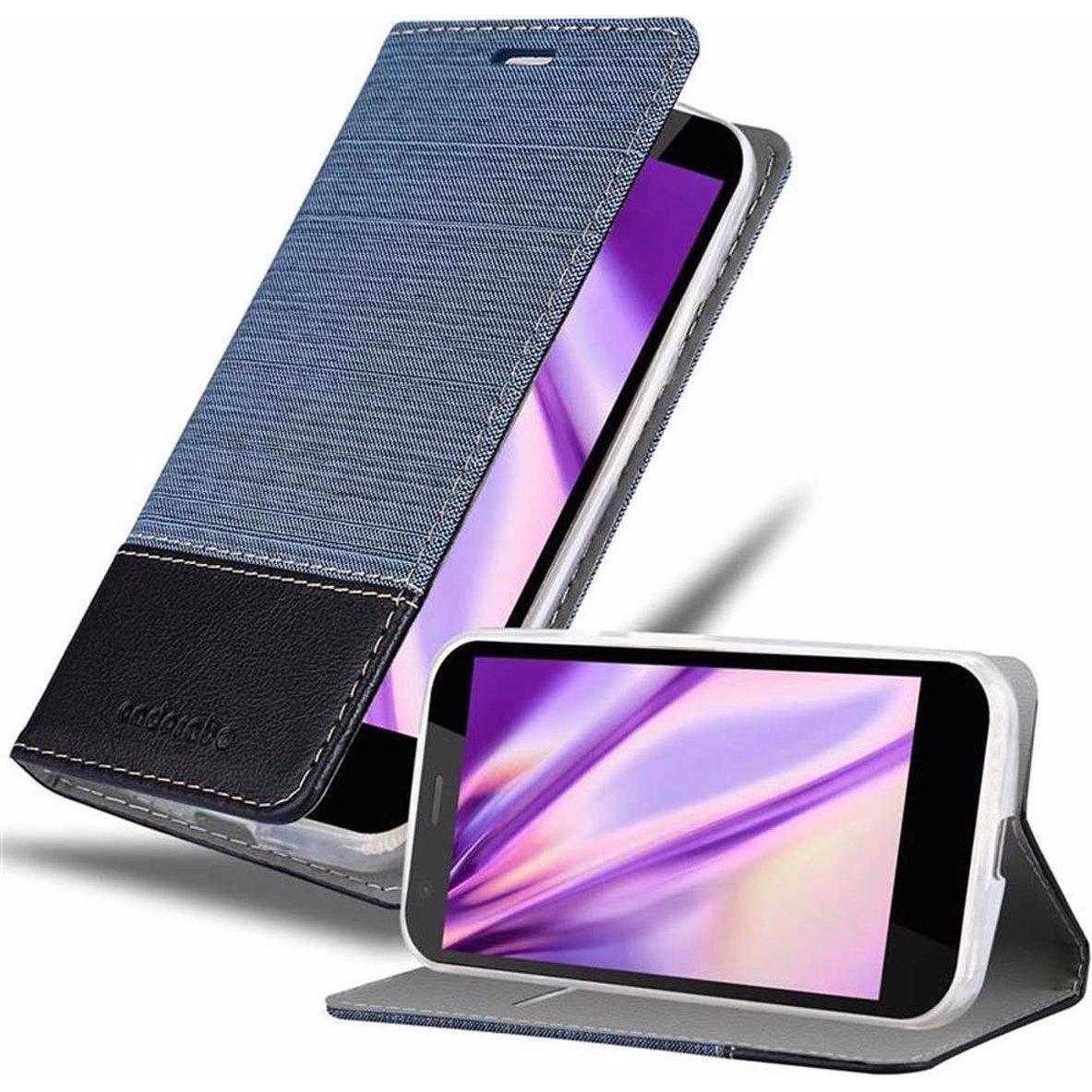 Cadorabo Book Jeans Optik Cover (Motorola Moto G2 (2nd Gen)), Smartphone Hülle, Blau