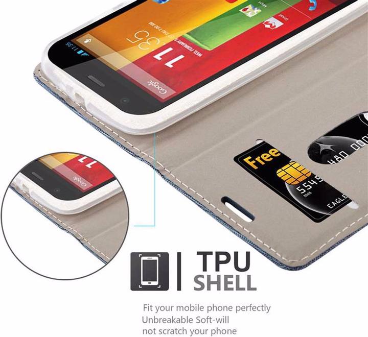 Actual product image Cadorabo Book Jeans Optics Cover (Motorola Moto G2 (2nd Gen))