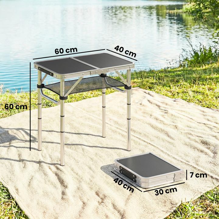Image du produit Outsunny Campingtisch Aluminium, MDF Schwarz