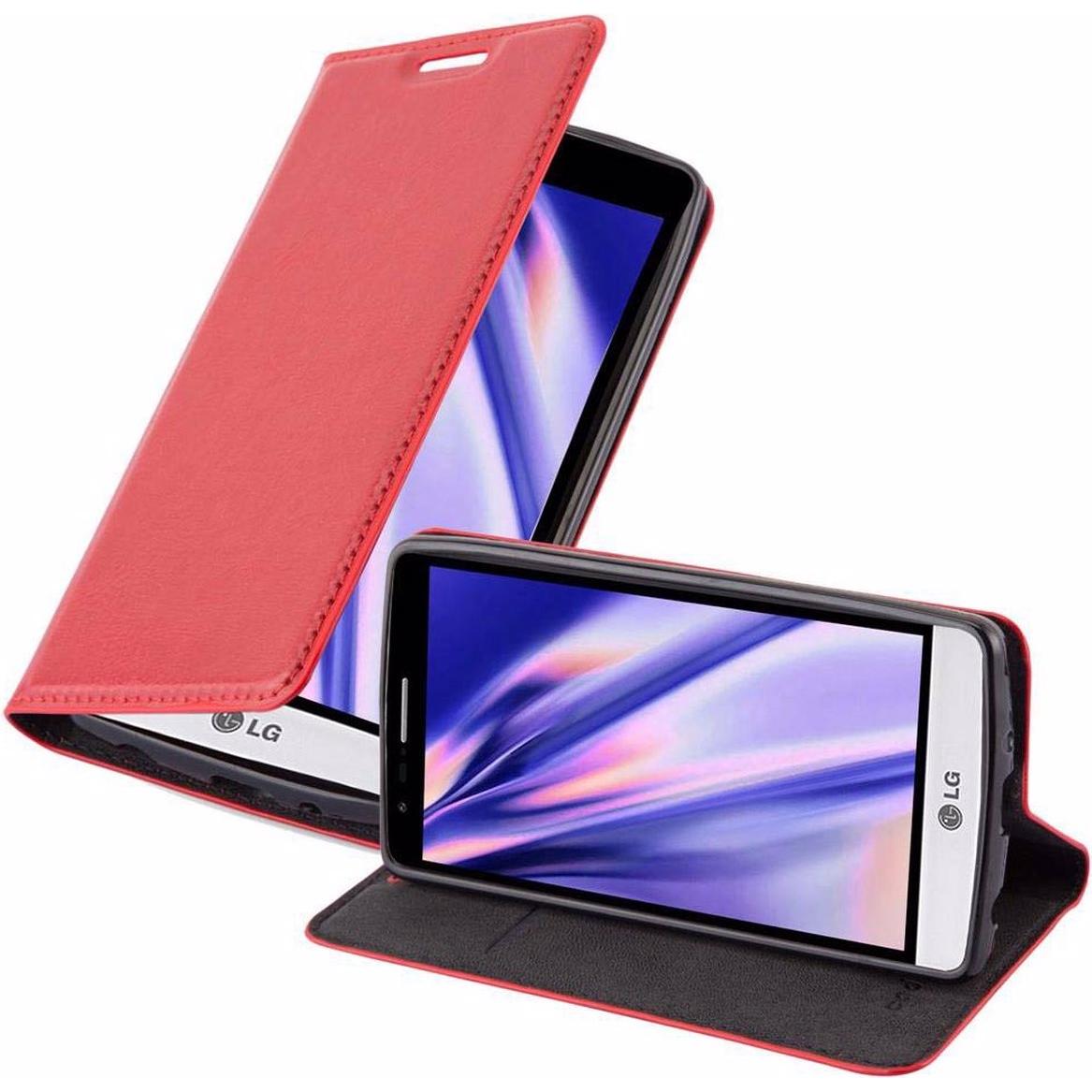 Thumbnail - Cadorabo Book Invisible Magnet Cover (LG G3s), Smartphone Hülle, Rot