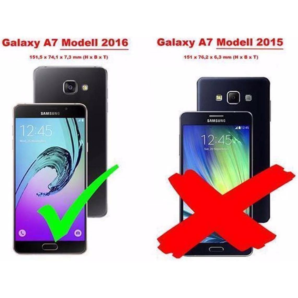 Thumbnail - Cadorabo Book Invisible Magnet Cover (Samsung Galaxy A7 (2016)), Smartphone Hülle, Braun