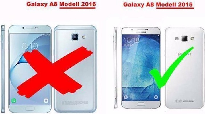 Actual product image Cadorabo Book Invisible Magnet Cover (Samsung Galaxy A8)