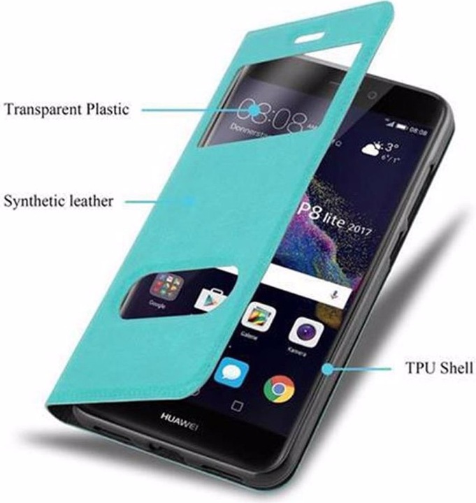 Produktbild Cadorabo Book mit View Doppelfenster Cover (Huawei P8 Lite (2017))