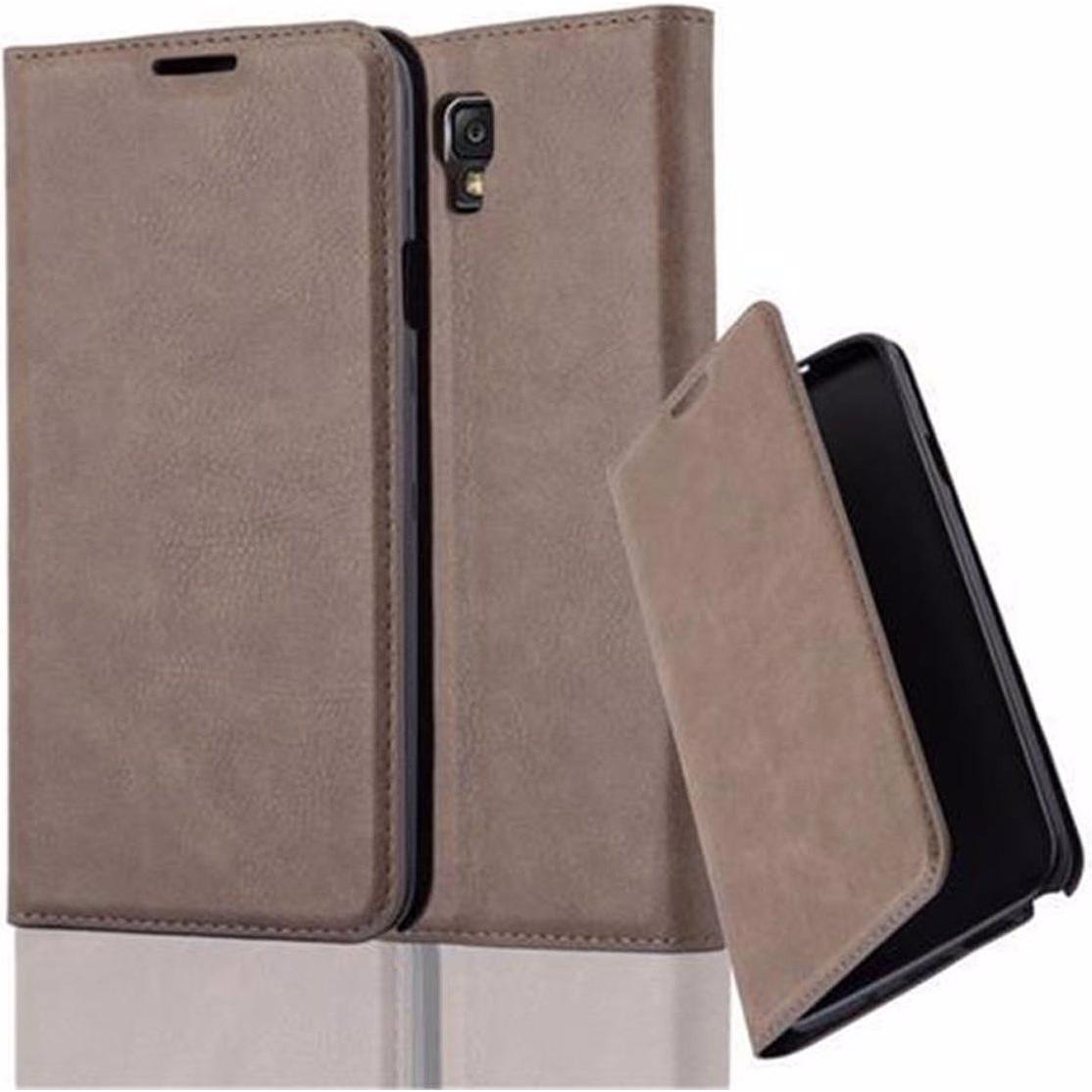 Cadorabo Book Invisible Magnet Cover (Samsung Galaxy Note 3 Neo), Smartphone Hülle, Braun