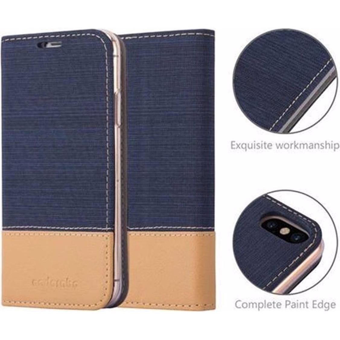 Thumbnail - Cadorabo Book Jeans Optik Cover (Apple iPhone X), Smartphone Hülle, Blau