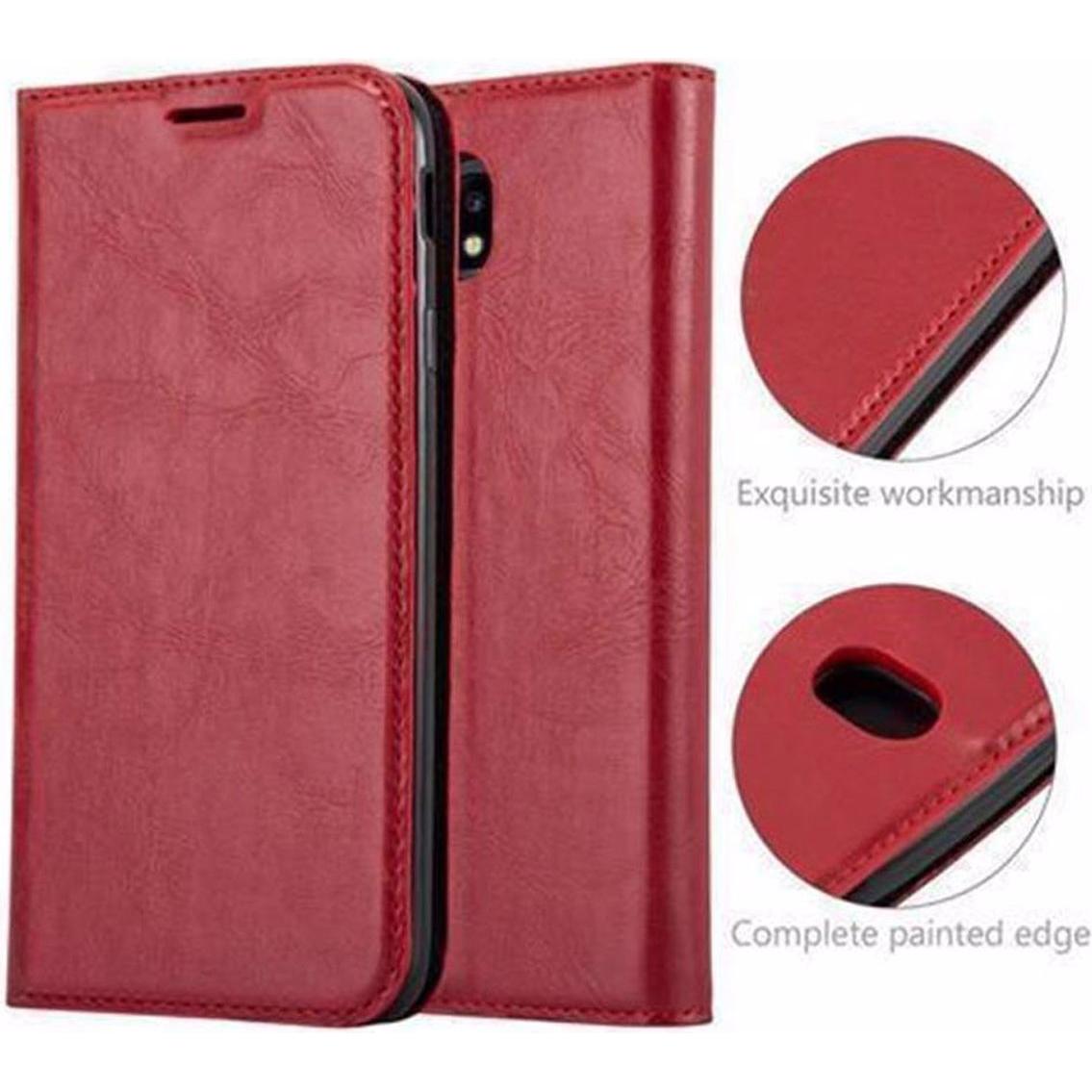 Thumbnail - Cadorabo Book Invisible Magnet Cover (Samsung Galaxy J7 2017), Smartphone Hülle, Rot