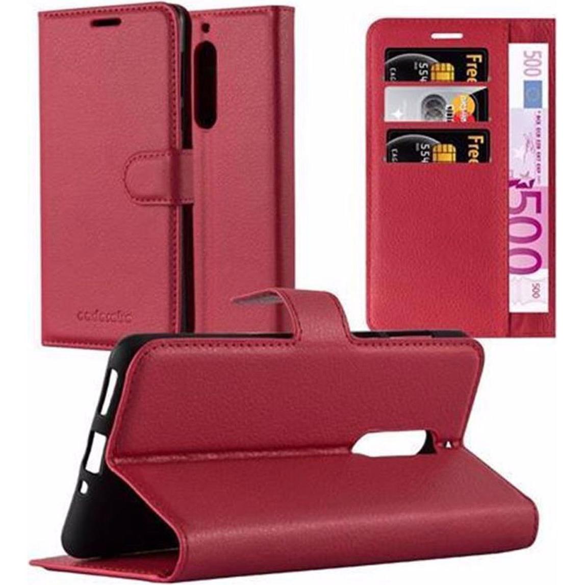 Cadorabo Book mit Standfunktion Cover (Huawei Y5 (2017)), Smartphone Hülle, Rot