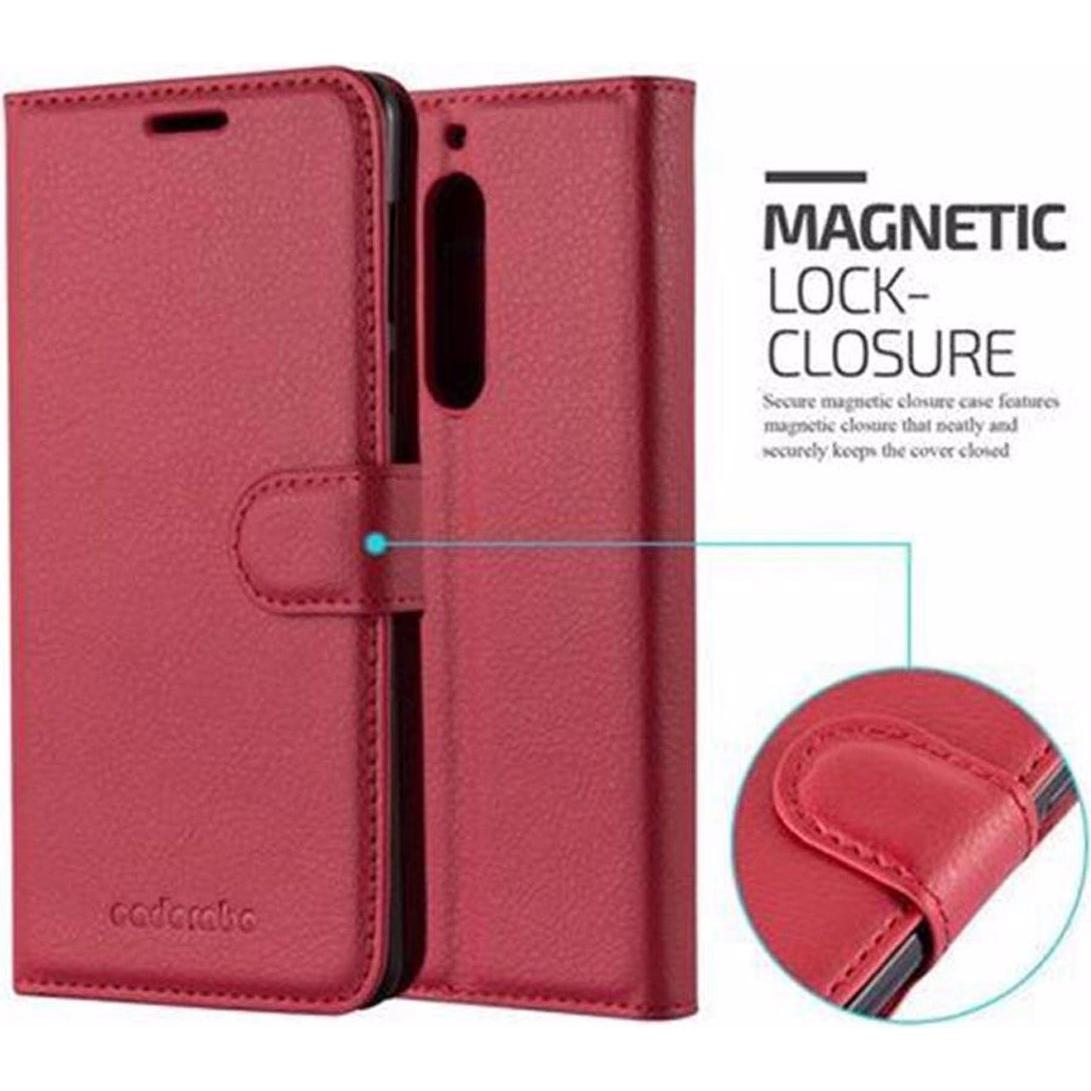 Thumbnail - Cadorabo Book mit Standfunktion Cover (Huawei Y5 (2017)), Smartphone Hülle, Rot