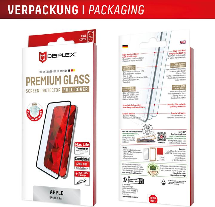 Produktbild Displex Premium Glass Full Cover (1 Stück, Apple iPhone Air)
