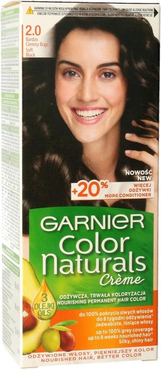 Actual product image Garnier Colour Naturals Hair Dye 2.0 Very Dark Brown (2.0 Very Dark Brown)