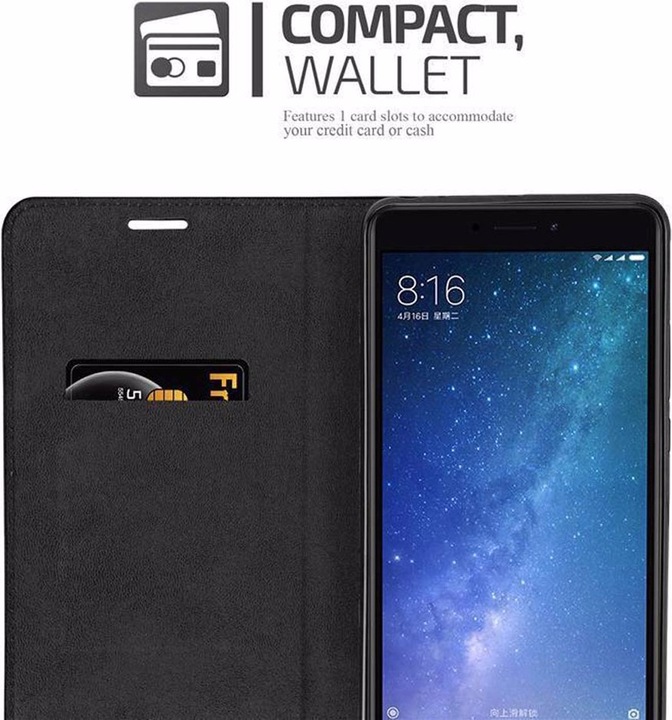Actual product image Cadorabo Book Invisible Magnet Cover (Mi Max 2)