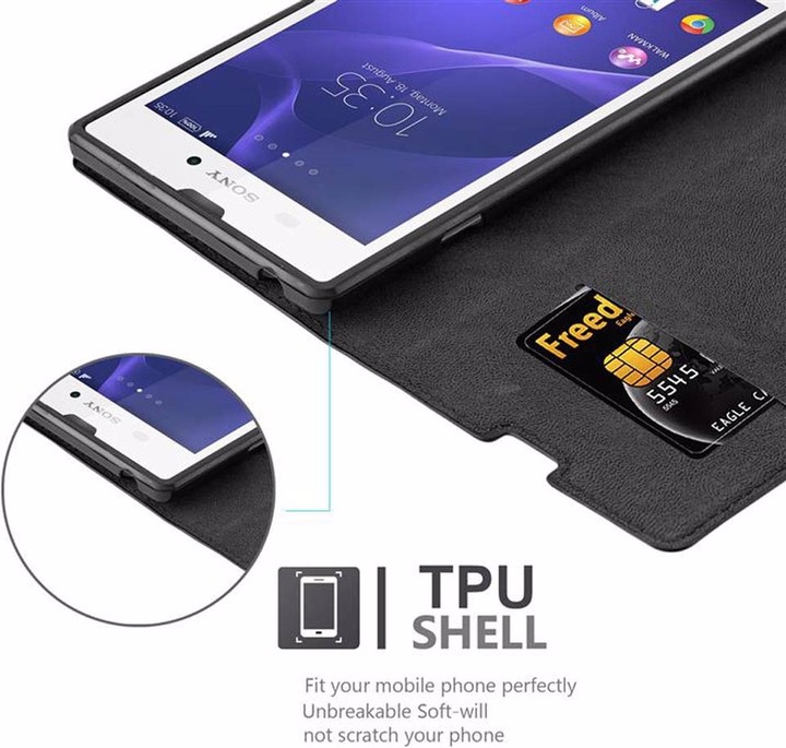 Actual product image Cadorabo Book Invisible Magnet Cover (Sony Xperia T2 Ultra)