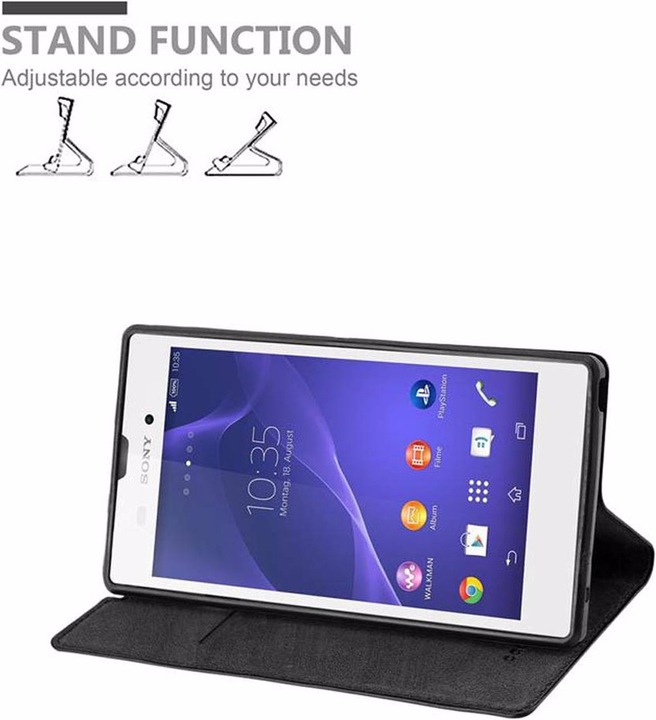 Actual product image Cadorabo Book Invisible Magnet Cover (Sony Xperia T2 Ultra)