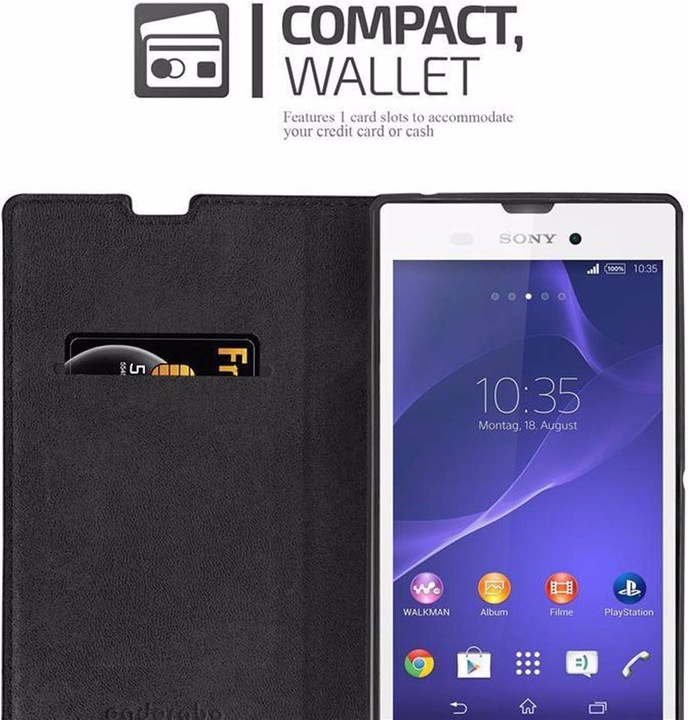 Actual product image Cadorabo Book Invisible Magnet Cover (Sony Xperia T2 Ultra)