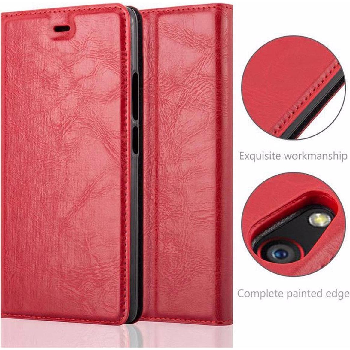 Thumbnail - Cadorabo Book Invisible Magnet Cover (ZTE Nubia Z9 Max), Smartphone Hülle, Rot