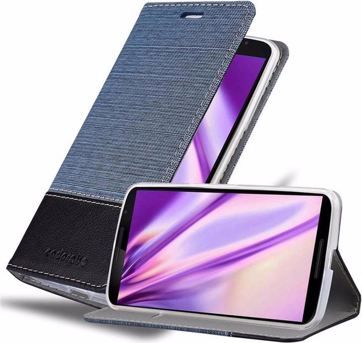 Produktbild Cadorabo Book Jeans Optik Cover (Google Nexus 6)
