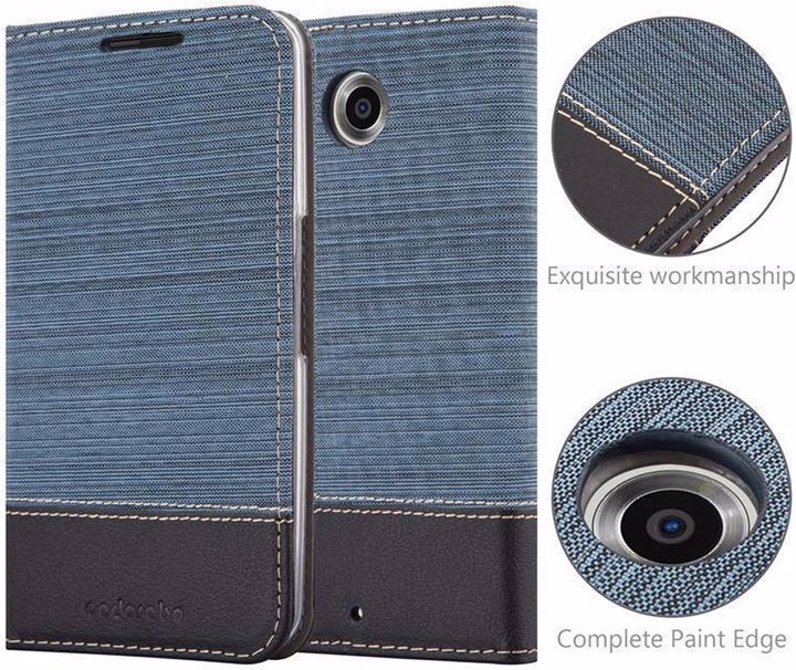 Produktbild Cadorabo Book Jeans Optik Cover (Google Nexus 6)