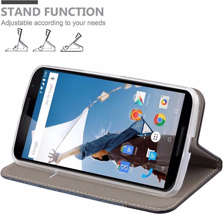 Produktbild Cadorabo Book Jeans Optik Cover (Google Nexus 6)