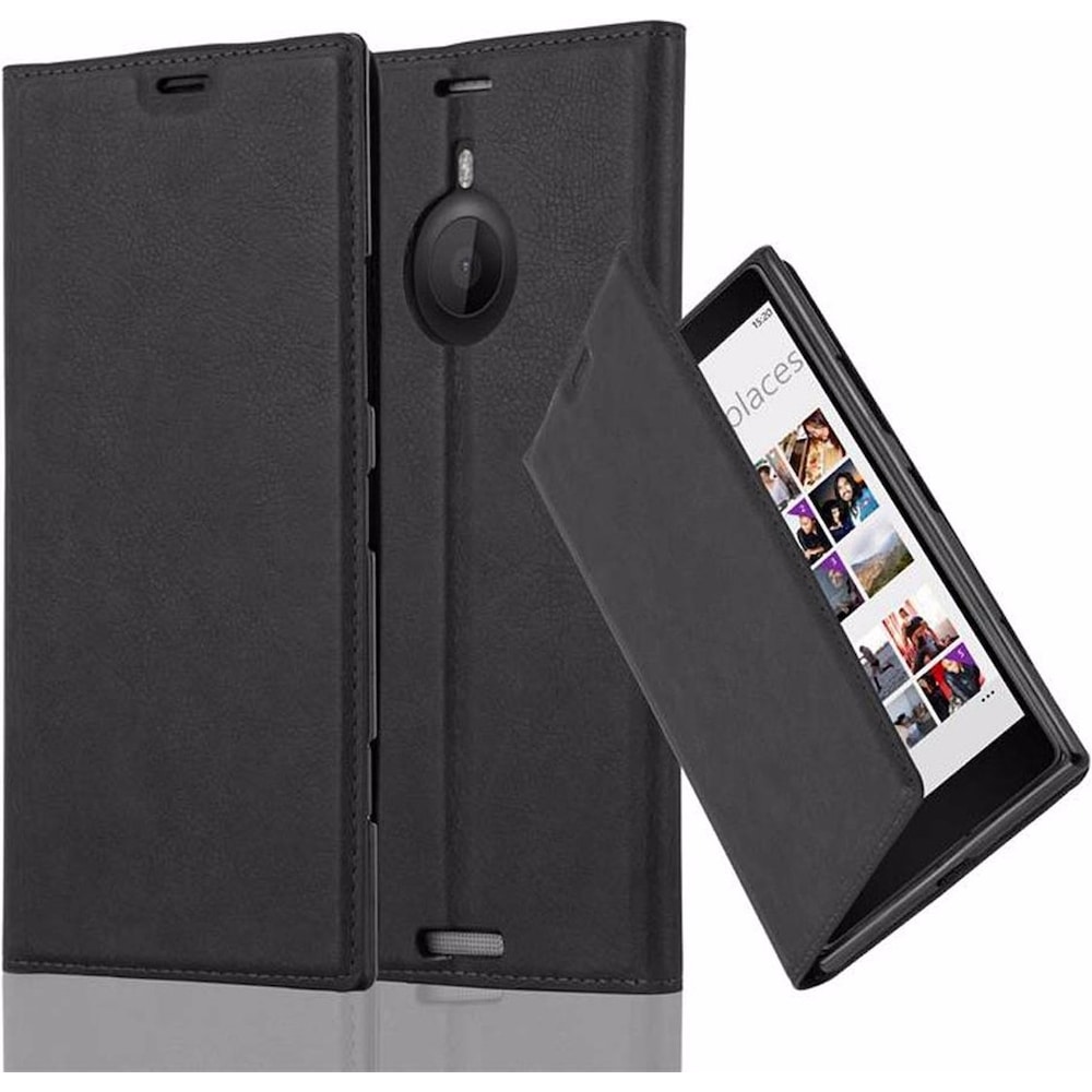 Cadorabo Book Invisible Magnet Cover (Nokia Lumia 1520), Smartphone Hülle, Schwarz