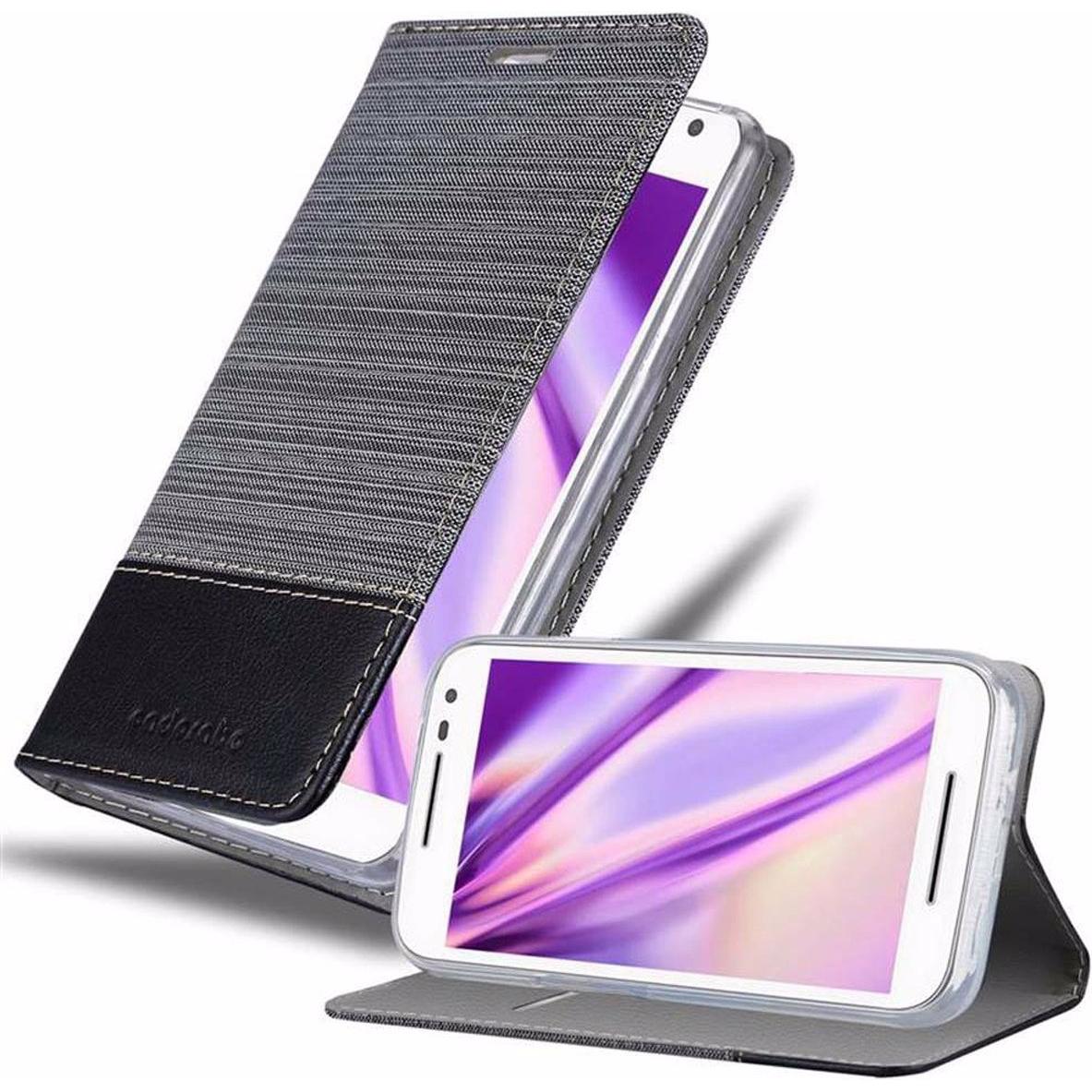 Cadorabo Book Jeans Optik Cover (Motorola Moto G30), Smartphone Hülle, Grau