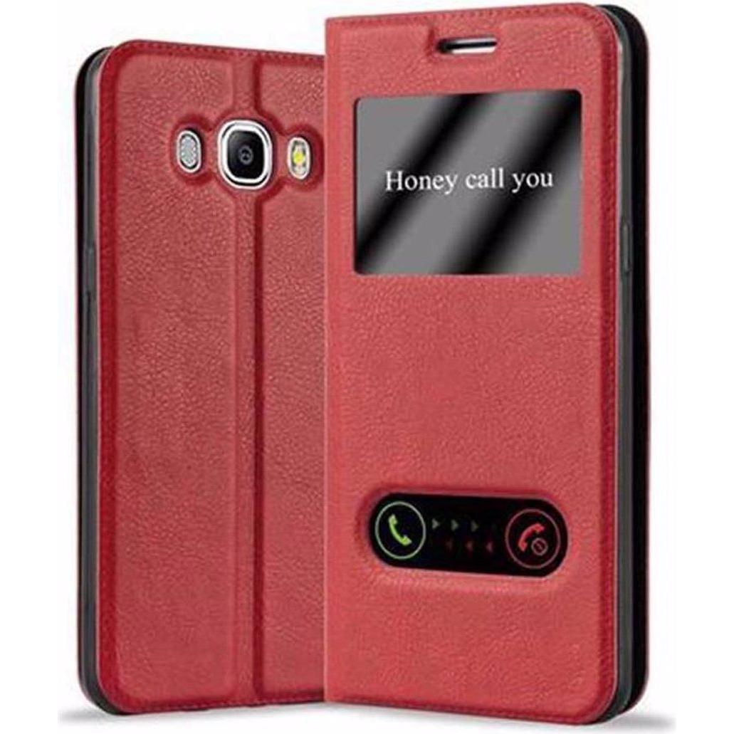 Thumbnail - Cadorabo Book mit View Doppelfenster Cover (Samsung Galaxy J7 2016), Smartphone Hülle, Rot