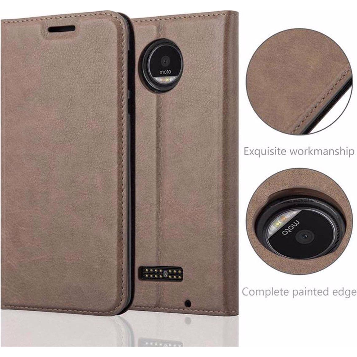 Thumbnail - Cadorabo Book Invisible Magnet Cover (Motorola Moto Z), Smartphone Hülle, Braun
