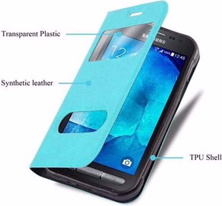 Actual product image Cadorabo Book with View double window cover (Samsung Galaxy Xcover 3)
