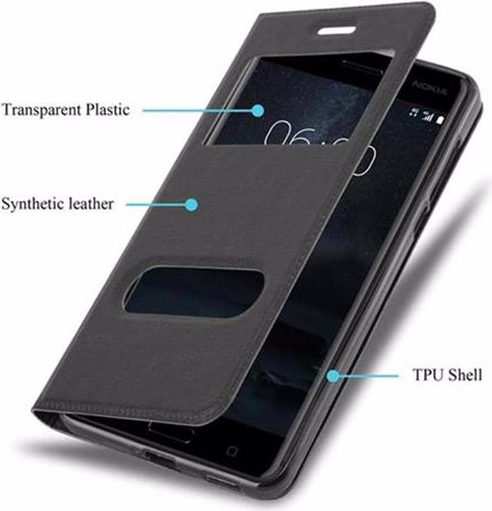 Produktbild Cadorabo Book mit View Doppelfenster Cover (Nokia 6)