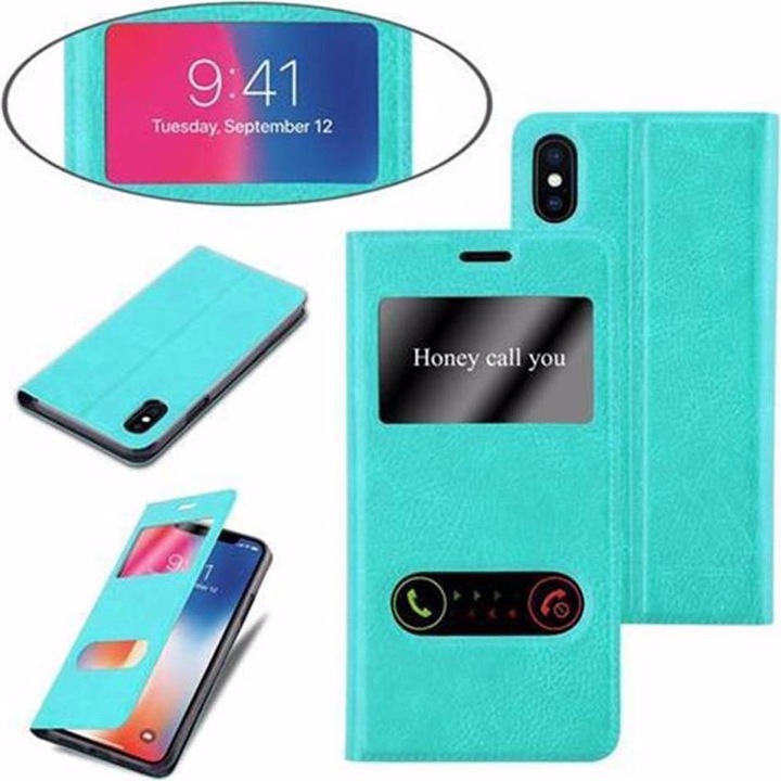 Produktbild Cadorabo Book mit View Doppelfenster Cover (Apple iPhone X)