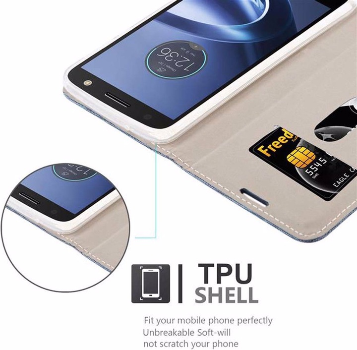 Actual product image Cadorabo Book Jeans Optics Cover (Motorola Moto Z Force)