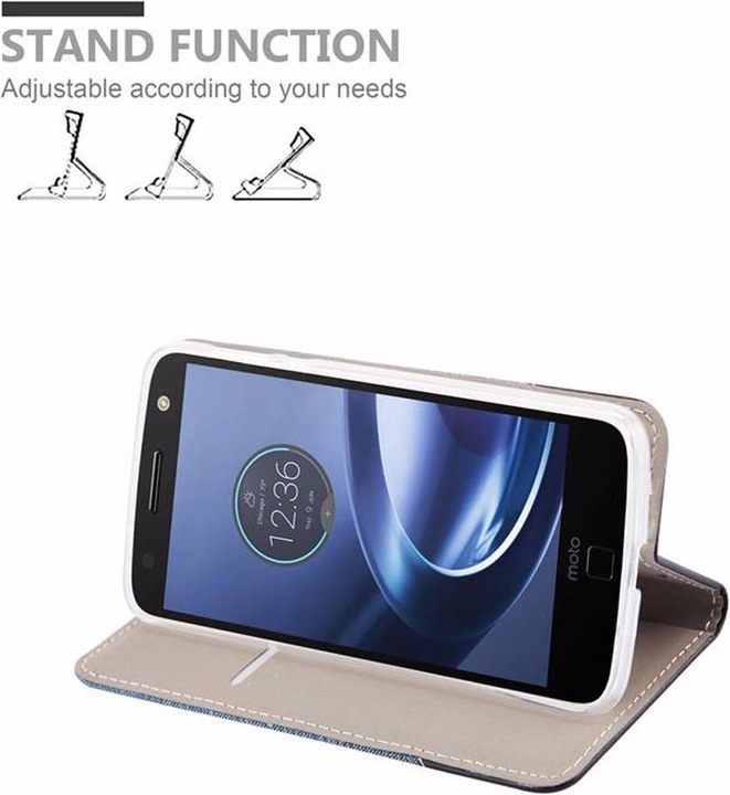 Actual product image Cadorabo Book Jeans Optics Cover (Motorola Moto Z Force)