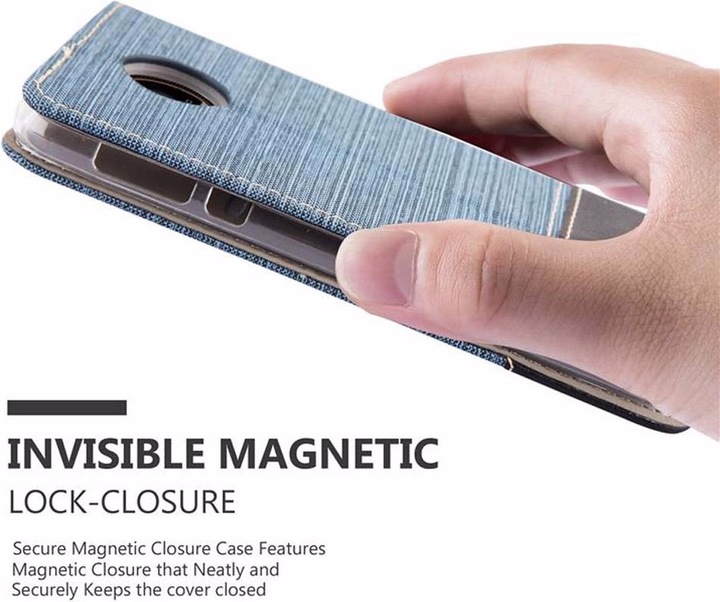 Actual product image Cadorabo Book Jeans Optics Cover (Motorola Moto Z Force)