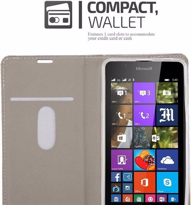 Produktbild Cadorabo Book Jeans Optik Cover (Microsoft Lumia 540)