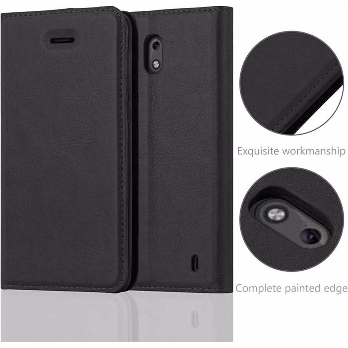 Thumbnail - Cadorabo Book Invisible Magnet Cover (Nokia 2), Smartphone Hülle, Schwarz