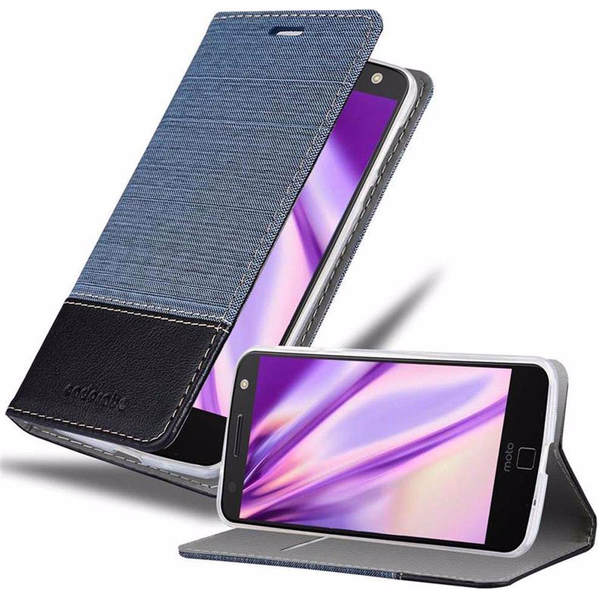 Cadorabo Book Jeans Optik Cover (Motorola Moto Z), Smartphone Hülle, Blau