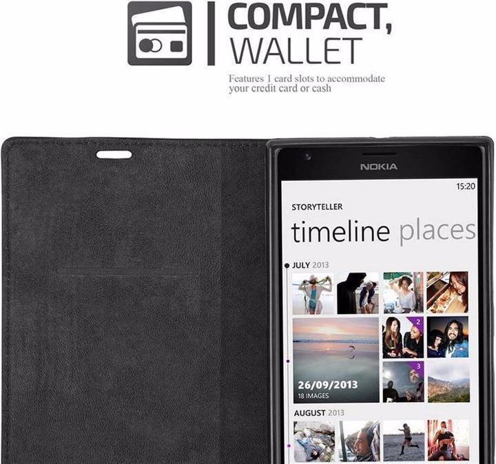 Actual product image Cadorabo Book Invisible Magnet Cover (Nokia Lumia 1520)