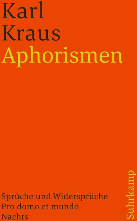 Produktbild Schriften 8. Aphorismen (Deutsch, Christian Wagenknecht, Karl Kraus, 1986)