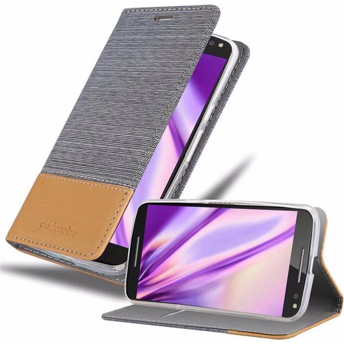 Cadorabo Jeans Optik (Motorola Moto X Style), Smartphone Hülle, Grau, Braun