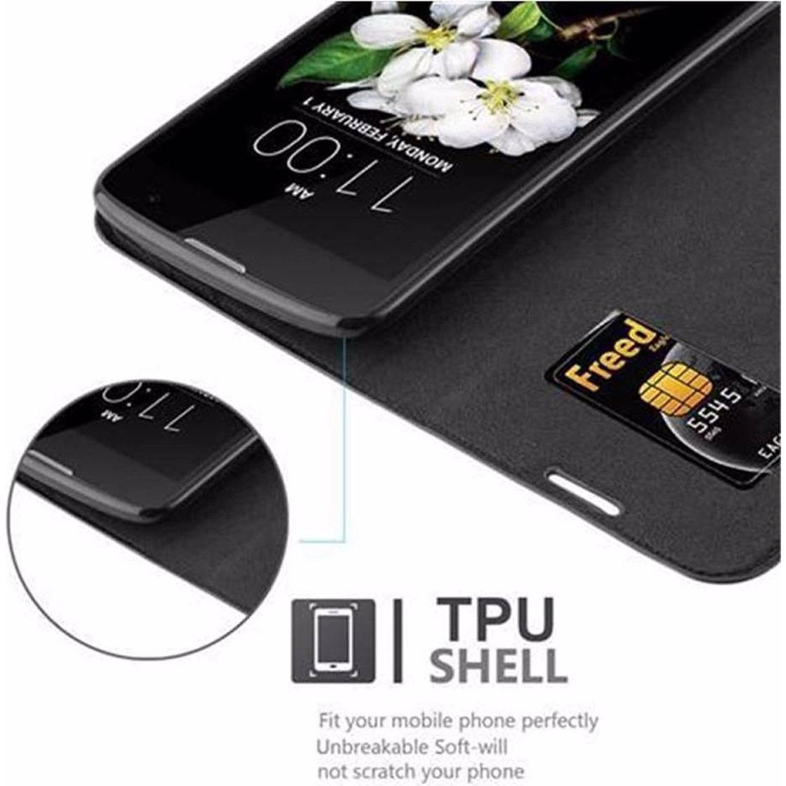 Thumbnail - Cadorabo Book Invisible Magnet Cover (LG K7), Smartphone Hülle, Schwarz