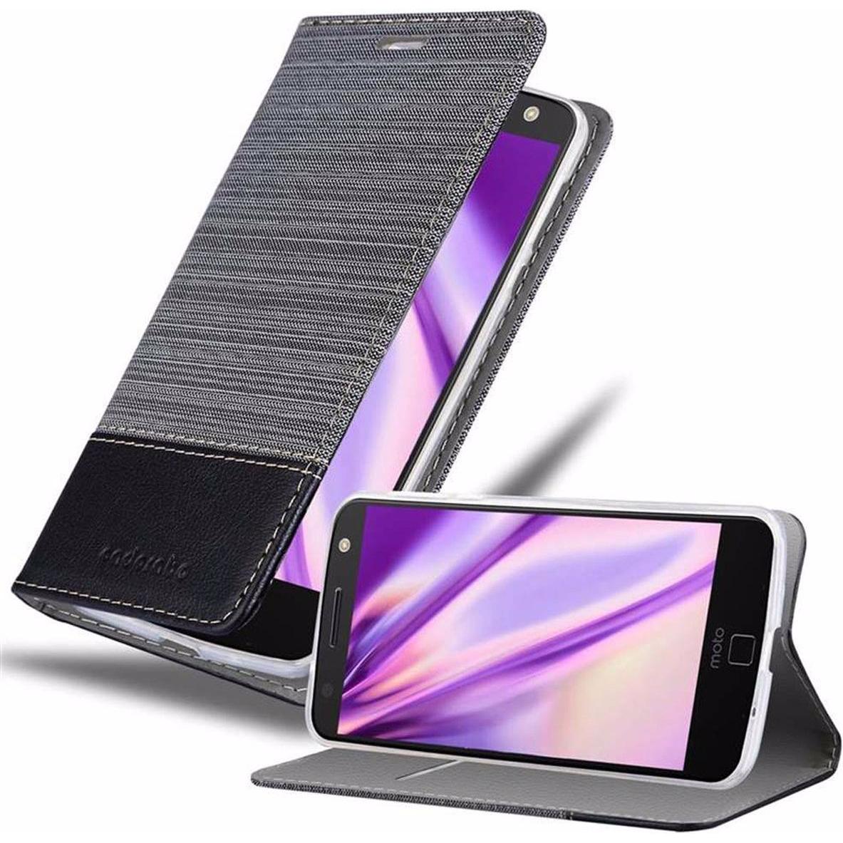 Cadorabo Book Jeans Optik Cover (Motorola Moto Z), Smartphone Hülle, Grau