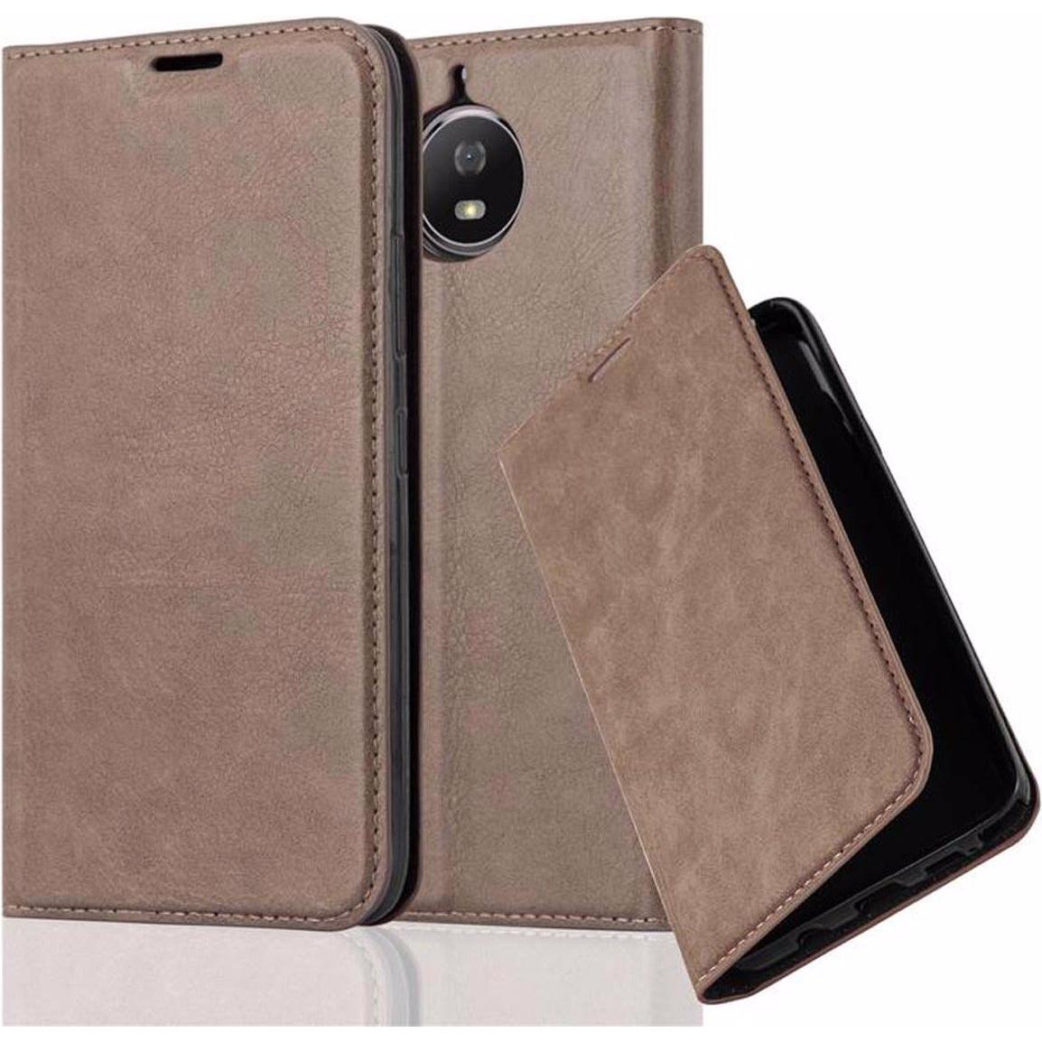 Cadorabo Book Invisible Magnet Cover (Motorola Moto G5S), Smartphone Hülle, Braun