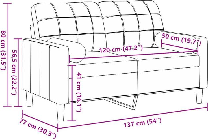 Produktbild vidaXL 2-Sitzer-Sofa (2-Sitzer)