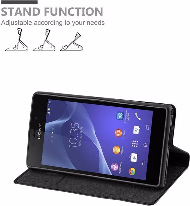 Actual product image Cadorabo Book Invisible Magnet Cover (Sony Xperia M2, Sony Xperia M2 Aqua)