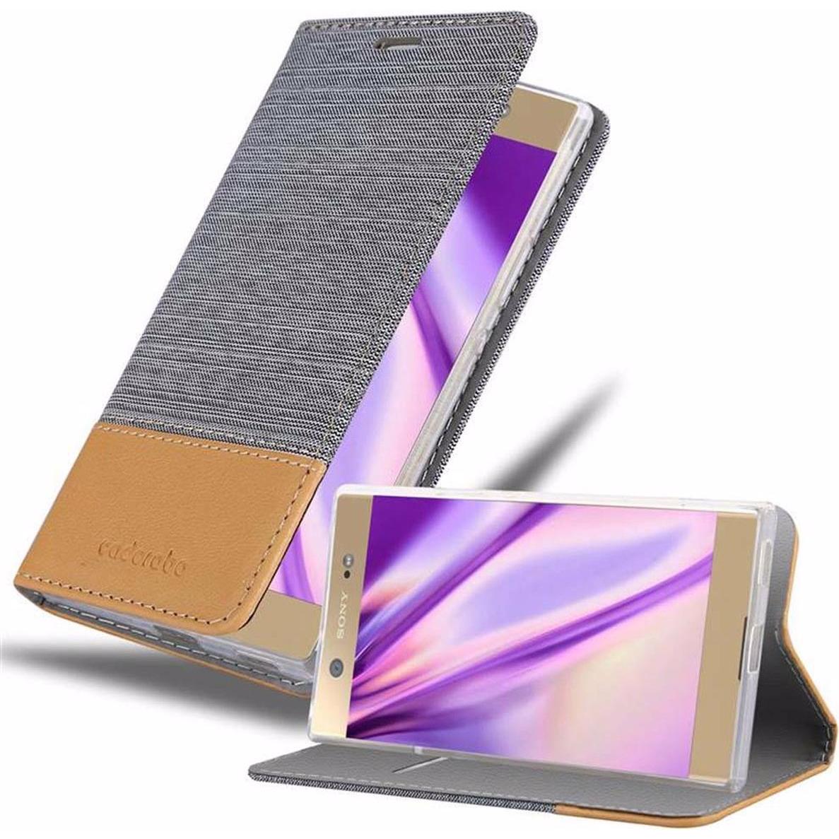 Cadorabo Jeans Optik (Sony Xperia XA1 Ultra), Smartphone Hülle, Grau, Braun