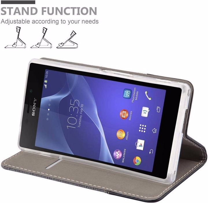 Produktbild Cadorabo Book Jeans Optik Cover (Sony Xperia M2 Aqua)