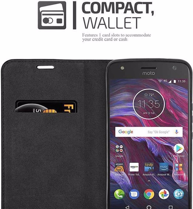 Actual product image Cadorabo Book Invisible Magnet Cover (Motorola Moto X4)