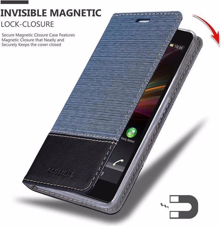 Produktbild Cadorabo Book Jeans Optik Cover (Sony Xperia Z)