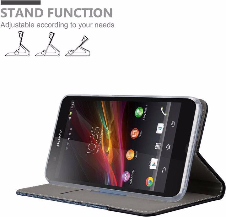 Produktbild Cadorabo Book Jeans Optik Cover (Sony Xperia Z)