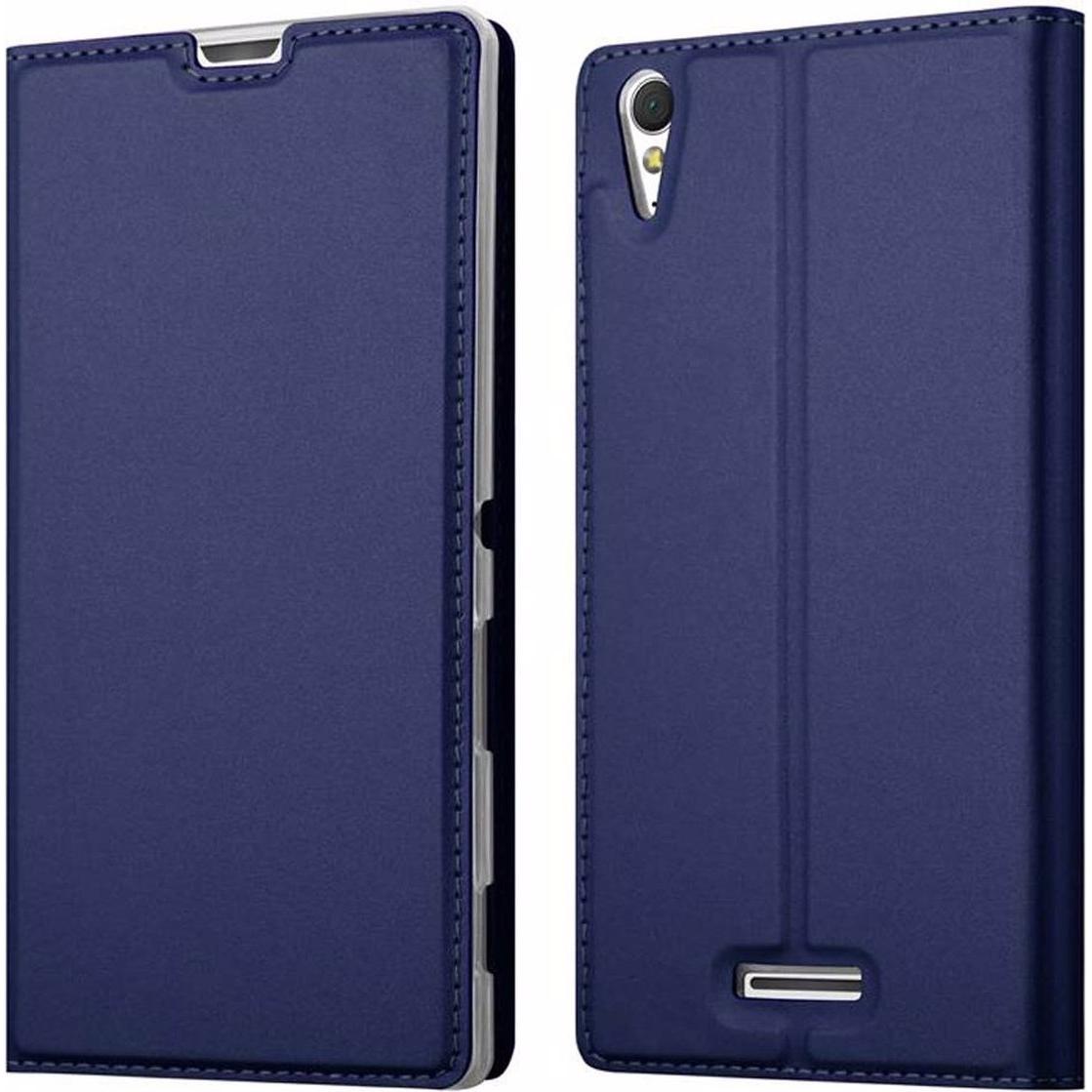 Cadorabo Book Classy Style Cover (Sony Xperia T3), Smartphone Hülle, Blau